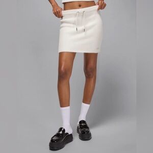 Jordan Drawstring Fuzzy Sweater Skirt Sail White HQ9176-133 Women’s Size XS NWT